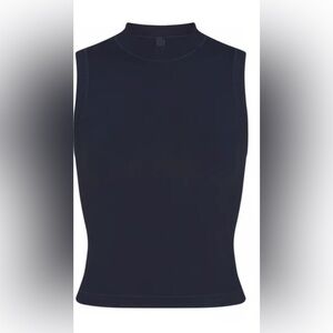 SKIMS COTTON JERESY MOCK NECK TANK